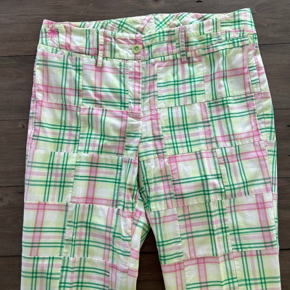 Lilly Pulitzer Madras Summer Pants Defined! Pinks + Greens + White Sz 6 - Picture 5 of 16